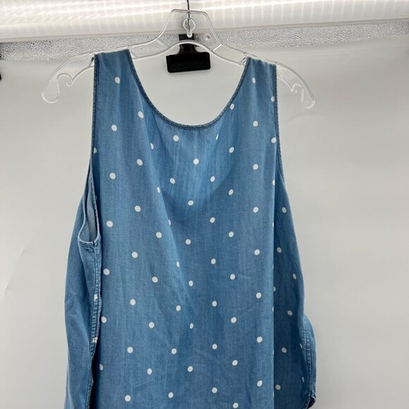 Velvet Heart Women's Sleeveless Scoop Neck Top Blue Size XL Polka Dot Back - Picture 6 of 9
